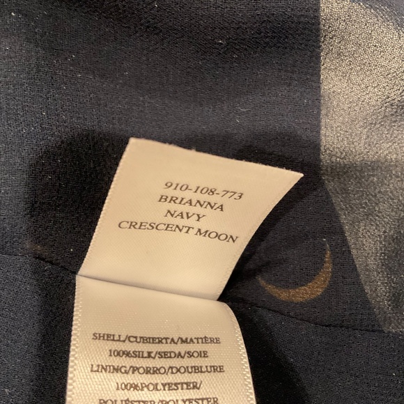 Rails Women's Silk Slip Dress Chemise Sz M Navy Gold Celestial Night Sky Whimsy - Picture 11 of 11